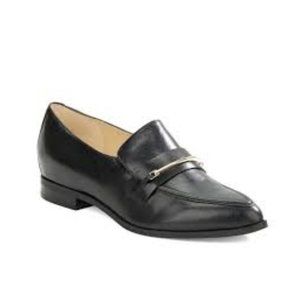 LEATHER LOAFERS WITH GOLD TRIM